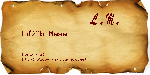 Löb Masa névjegykártya
